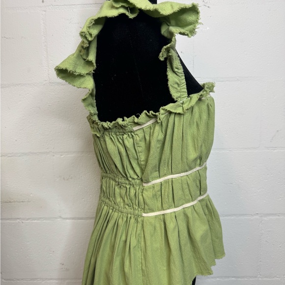 FREE PEOPLE Elegant Green Ruffle Shirt - Picture 8 of 9